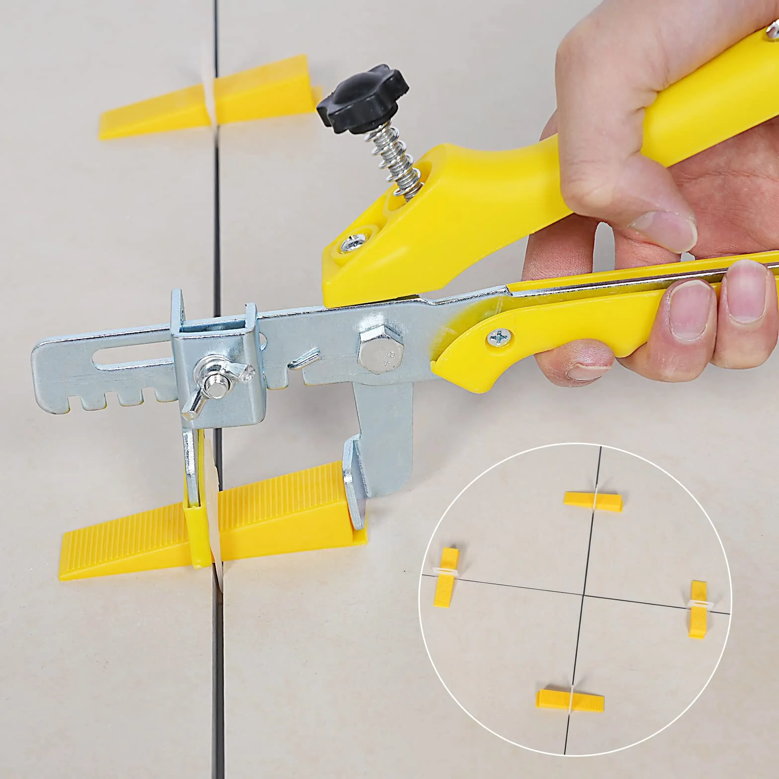 Kit de nivelación de azulejos 1mm 1/32”, 600 separadores + 200 cuñas reutilizables con alicate – Herramienta profesional para cerámica y piedra (600+200+alicate, 1mm)