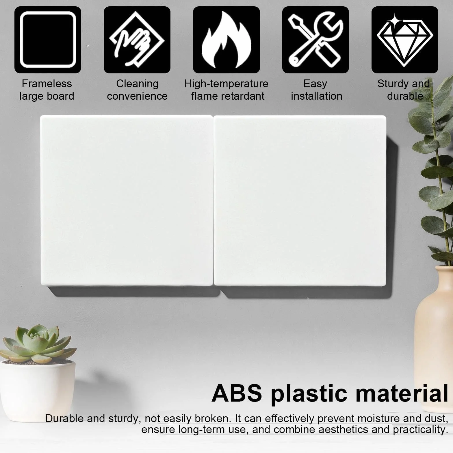 3 Piezas Cubiertas Ciegas Empotradas Autoadhesivo, Tapa Ciega Blanco, Tapa Enchufes Pared de Plástico ABS, para Enchufes Sin Uso y Aberturas de Pared