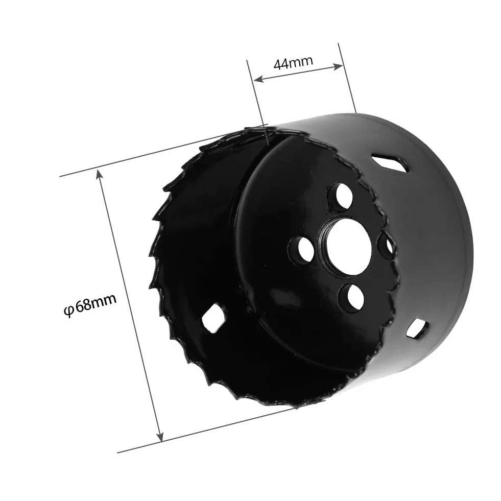 Flintronic Sierras de Corona 68mm, Sierra de Corona Bimetálica de 68mm, M42 HSS Bi-Metal Coronas Perforadoras, con Adaptador y Broca Piloto, para Metal Aluminio Madera PVC Plástico, Negro