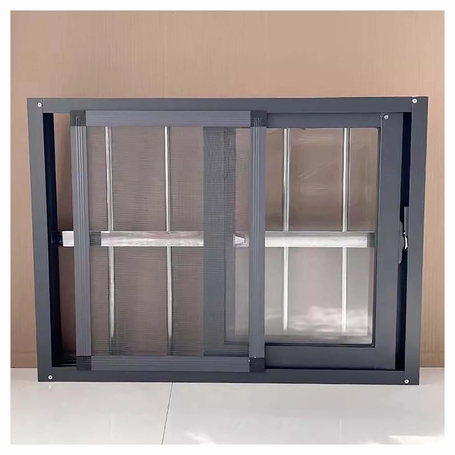 Genérico Ventana de sótano corrediza Horizontal Grande 30,40,50,60,80,100 cm, Ventanas de Granero con Vidrio y Pantalla, Ventana pequeña con Cerradura for baños, garajes y Loft(30x30cm/11.8x11.8in)