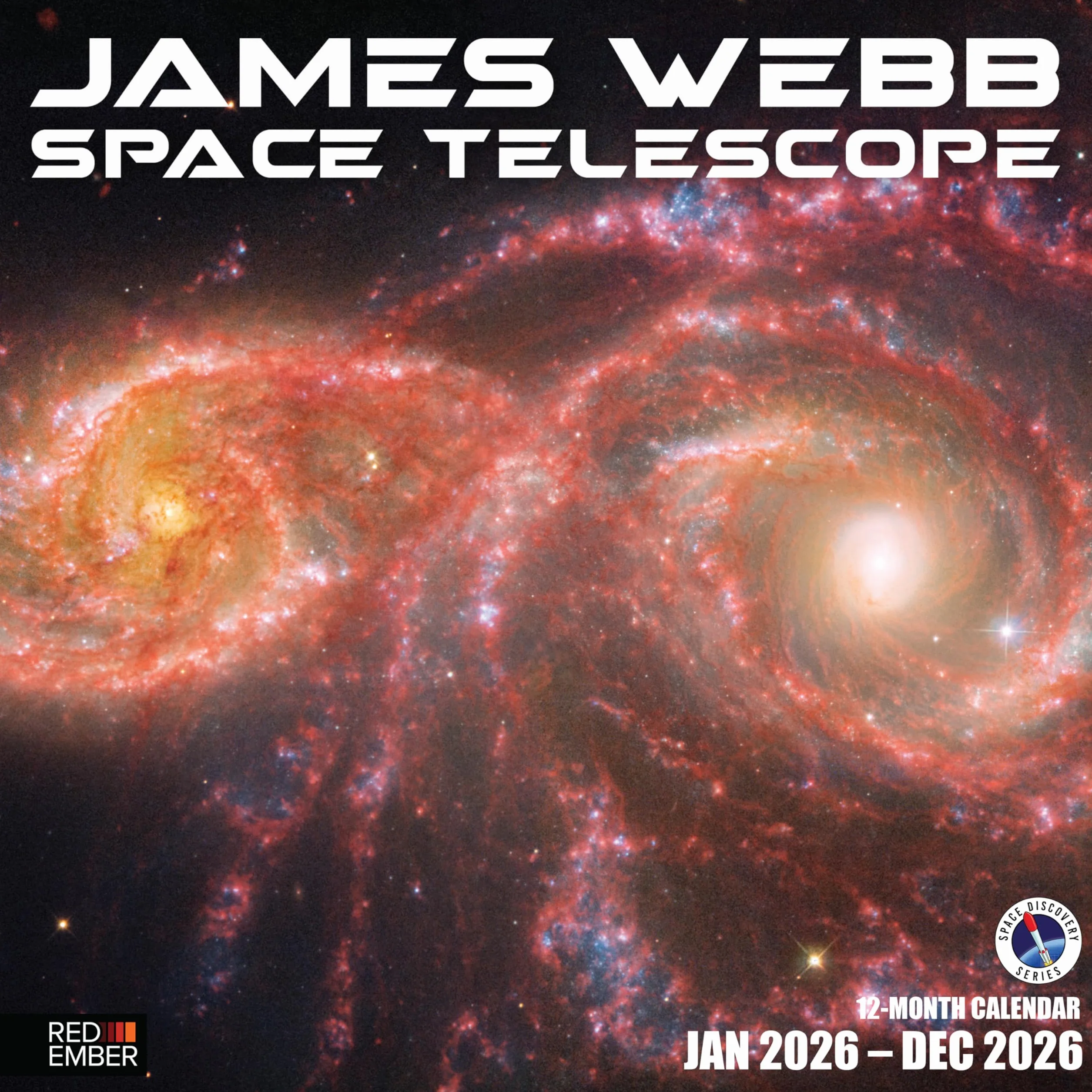 James Webb Space Telescope Calendario de pared 2026 12 meses 12 x 24 pulgadas papel grueso resistente