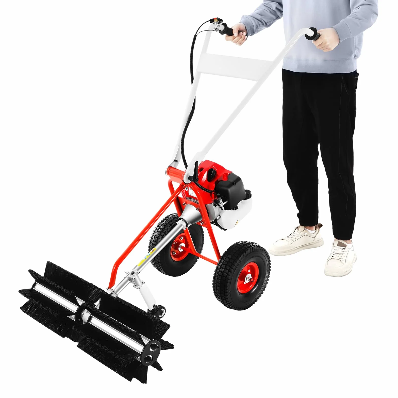 43CC Gasoline Lawn Sweeper, cepillo para césped artificial, barredora manual, escoba motor de gasolina, escoba de motor, barredora, removedor de nieve, recogedor de nieve