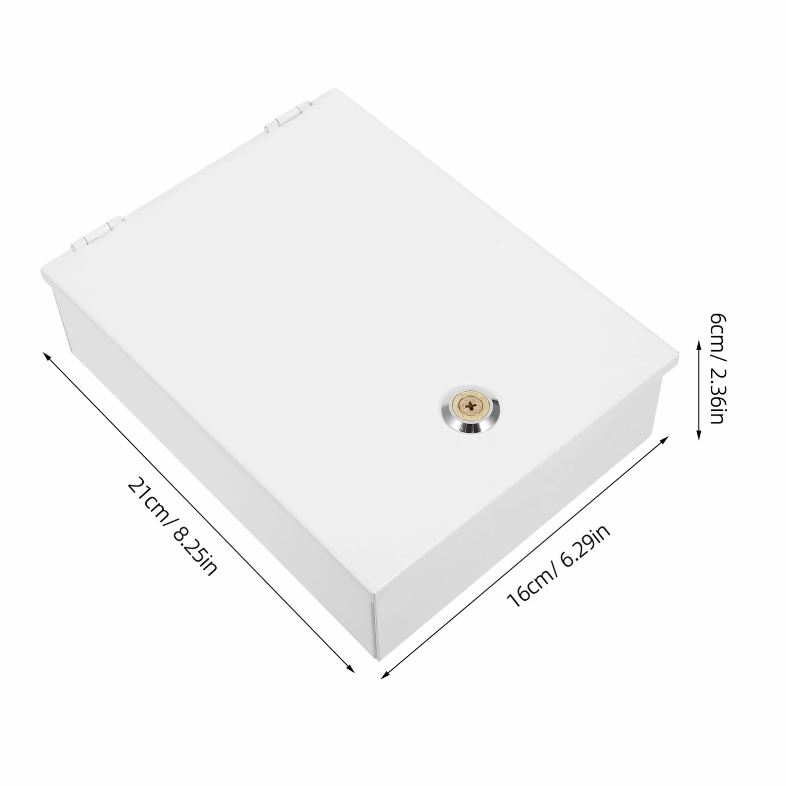 SHINEOFI Caja de Hierro Blanco con Cerradura para Interruptores de Alarma, Montaje en Pared, Pequeña Caja de Seguridad para Llaves
