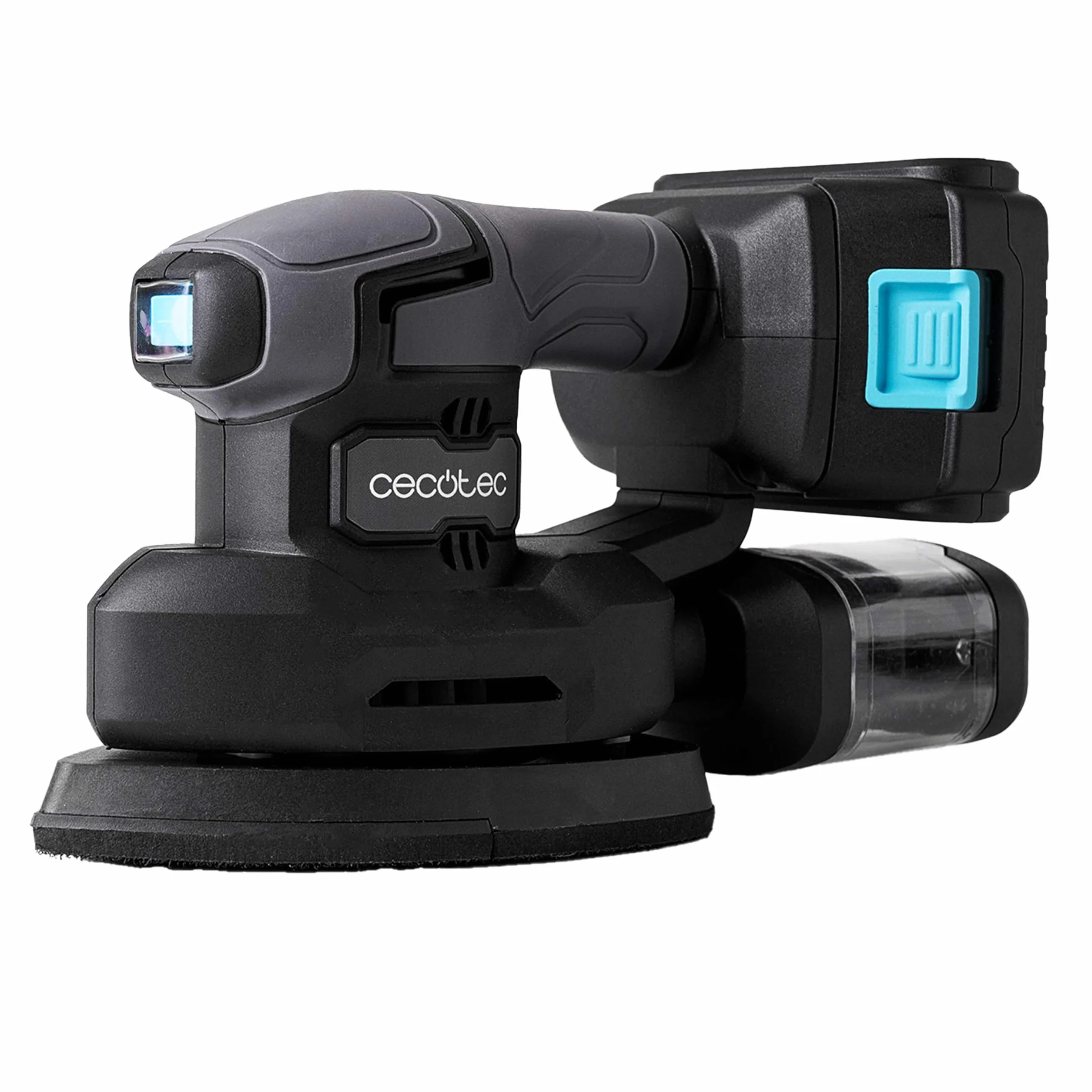 Cecotec Lijadora Eléctrica Orbital a Batería 21V y 2000mAh PerfectSurface 2120 Delta. Forma de Delta, Accesorio FingerDetail, 12 Recambios, Depósito de Polvo, Conexión para Aspirador, 28000vibr/min