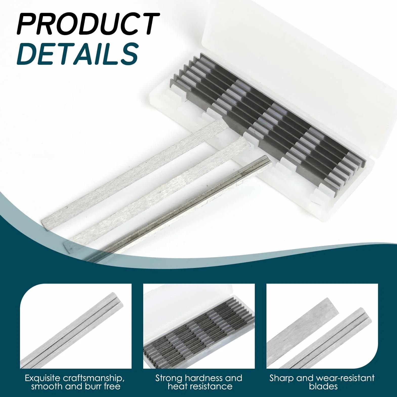 Cuchilla Cepillo Eléctrico 82mm 10 Piezas Cuchillo Reversible para Carpintería