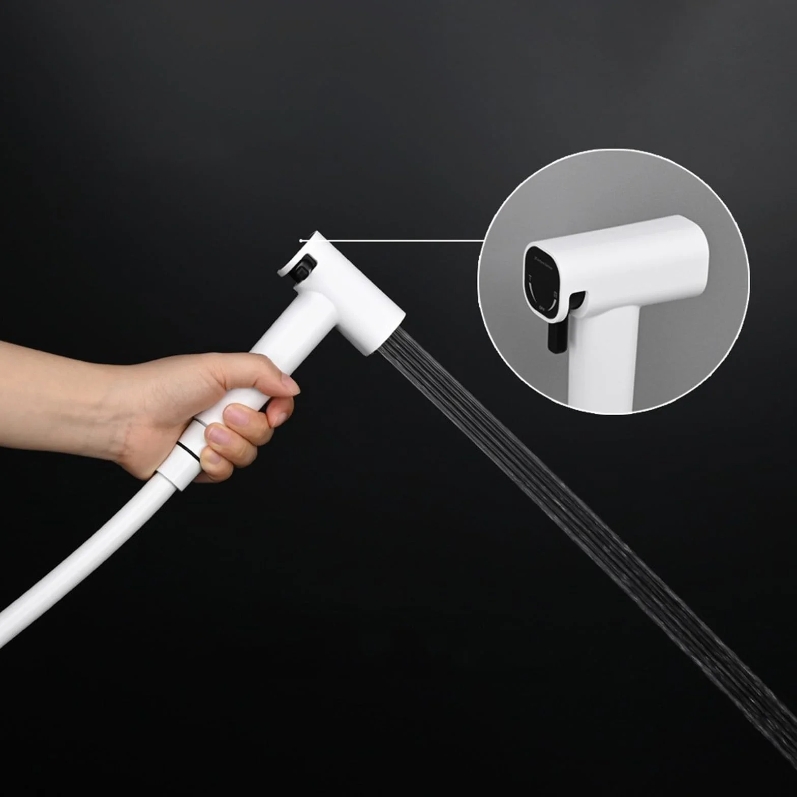 Grifo Bidet para Wc Empotrado Ducha Higienica para Wc Agua Fria Y Caliente Modo Dual,Blanco