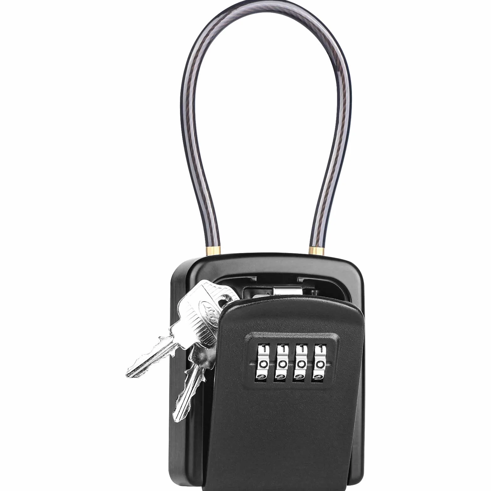 Diyife Impermeable Caja de Seguridad para Llaves, Portátil con Cuerda de Alambre, para Hogar Exterior Oficina