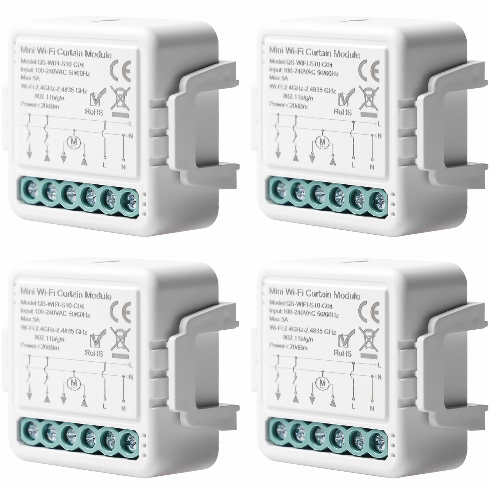 Módulo de interruptor inteligente de persiana Tuya WiFi, módulo de interruptor de persiana inteligente de 2,4 GHz, control inteligente de persiana Alexa, control de aplicación, temporizador para motor