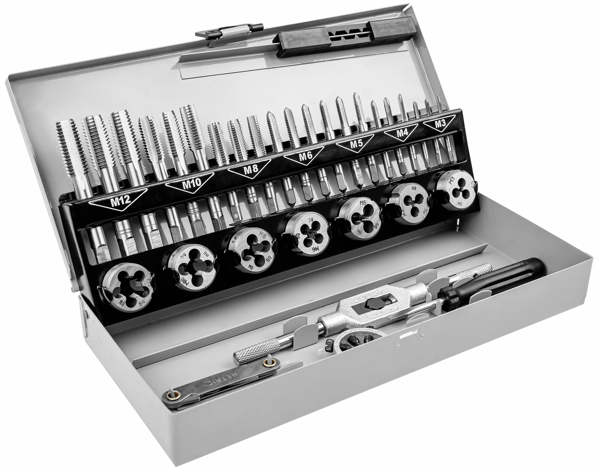 Mannesmann M53250-B, Juego de herramientas para roscar, 32 Piezas