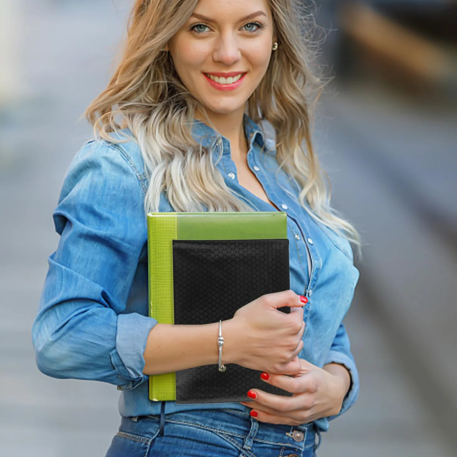 Cartera A5 con Cremallera para Dinero Efectivo Negro