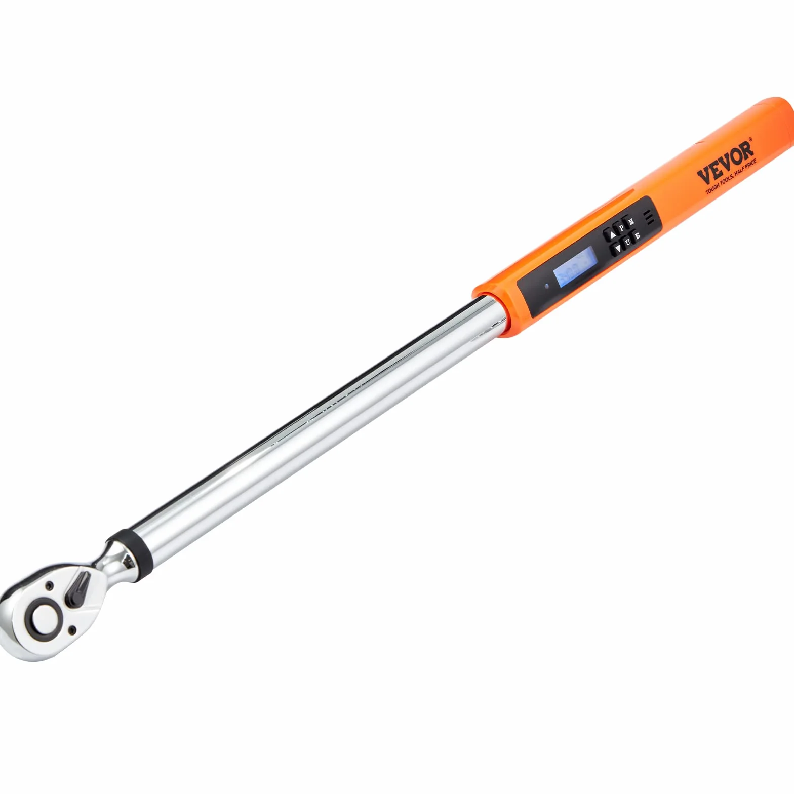 VEVOR Llave Dinamométrica Digital 1/2" Llave de Torsión 34-340 N.m Precisión ±2% Llave de Carraca Ajustable 72 Dientes LED Zumbador Vibración Respaldo con Adaptadores Extensión Kit de Mantenimiento