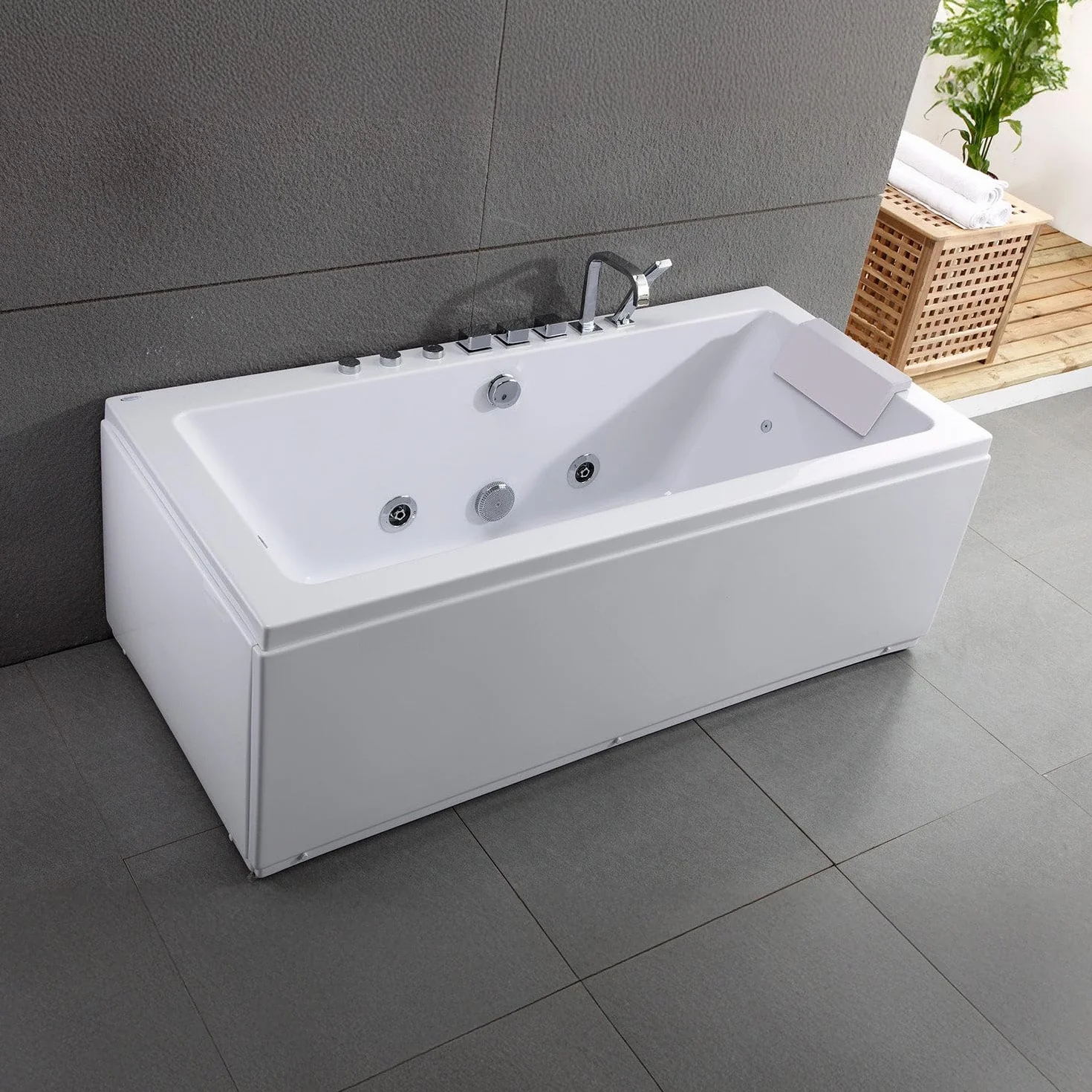 SPALINA SIKINOS WHITE Jets - Bañera de hidromasaje Clásica L. 170 x l. 78 cm