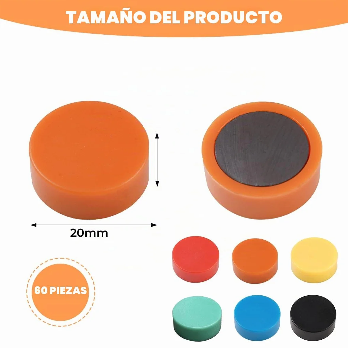 60 Piezas Imanes Pizarra Magnetica Redondo, Minijarrones Magneticos para Nevera