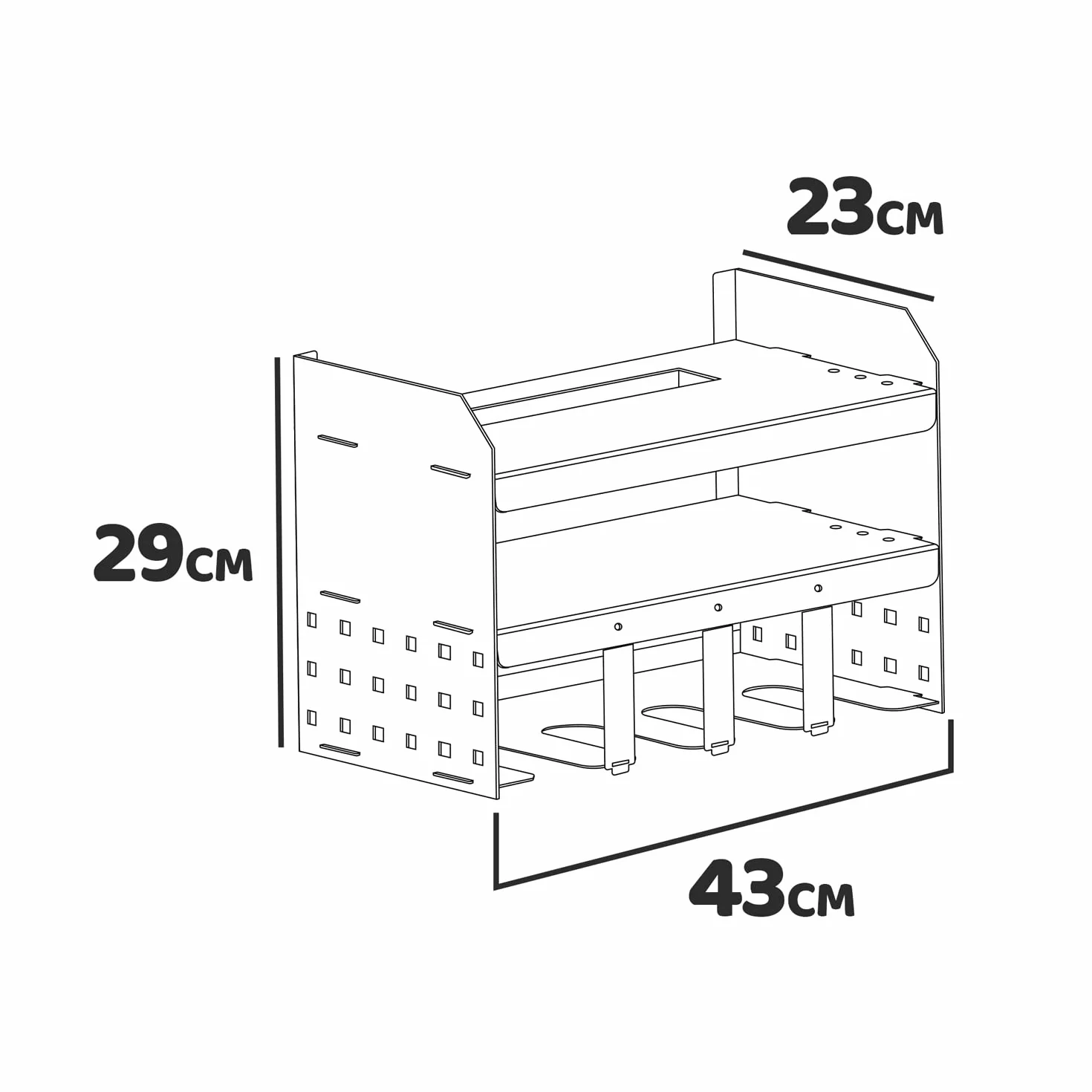 BOUDECH Taka - Estante de acero para herramientas de garaje, organizador de 2 niveles para herramientas eléctricas, soporte de pared para taladros, brocas y destornilladores