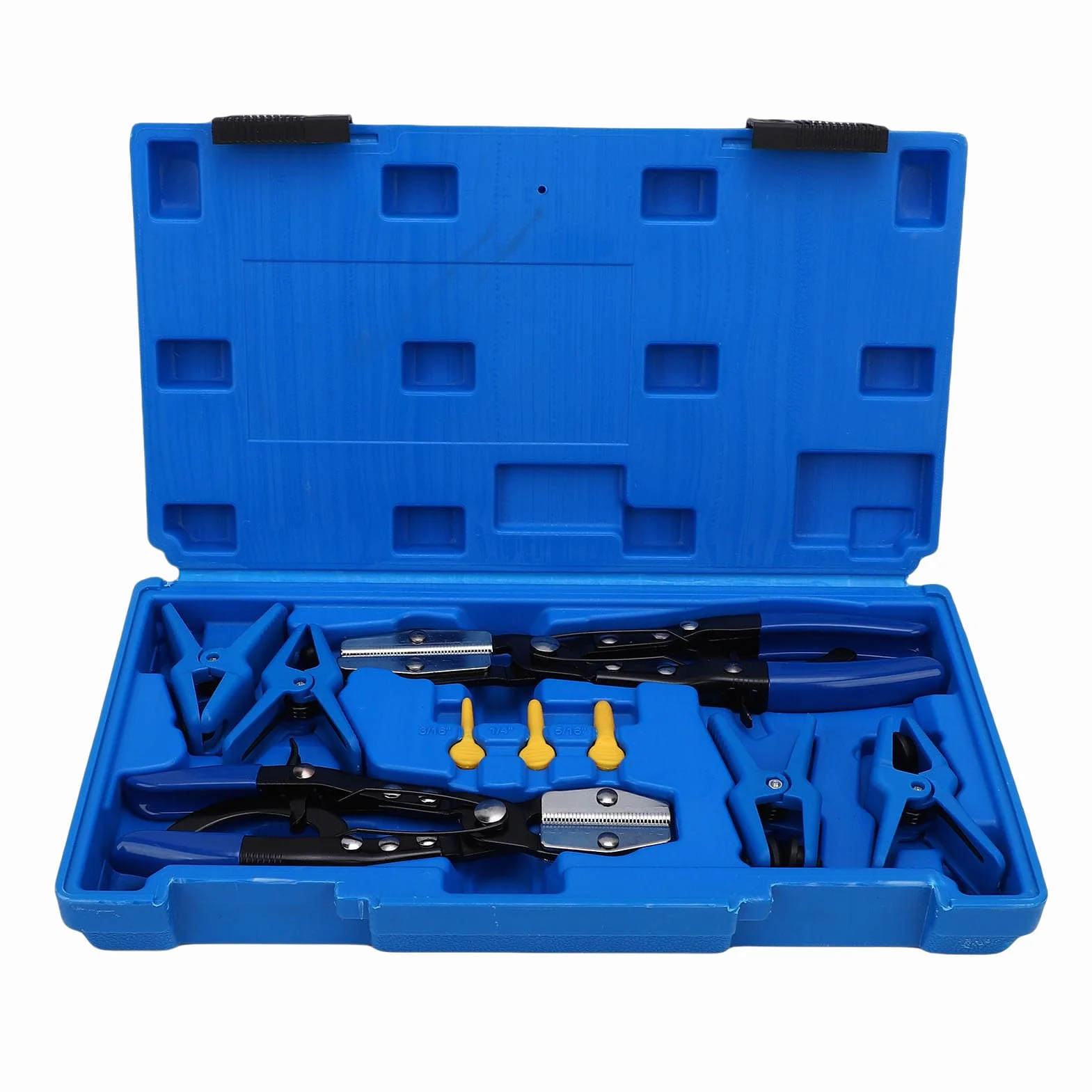 Master Line Stopper Set Versátil 9 Piezas Alicates para Abrazaderas de Línea de y Caja Herramientas Sellado para Mantenimiento Automotriz Caucho Negro Metal