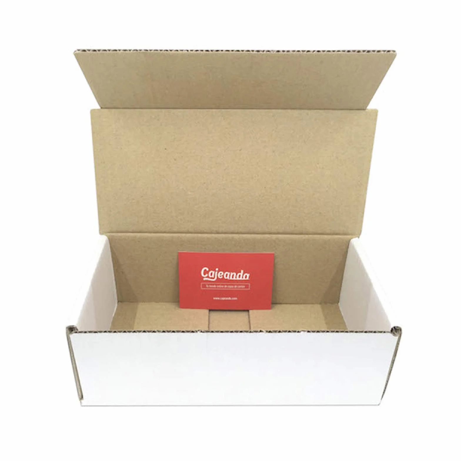 Cajas de Cartón Automontables 21 x 10 x 7 cm Canal Simple Blanco Pack 50
