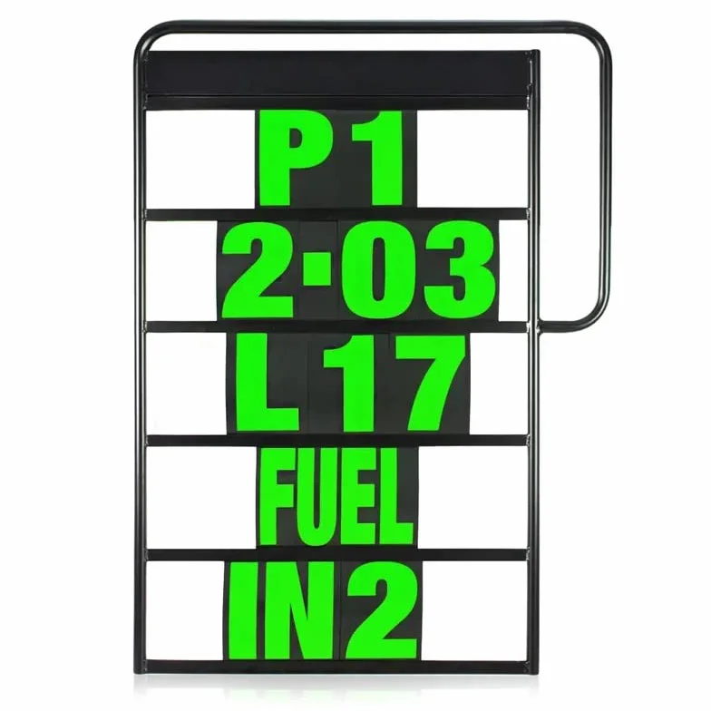 Pizarra de Tiempos Kit de números Aluminio 100 * 75cm (Verde Neon)