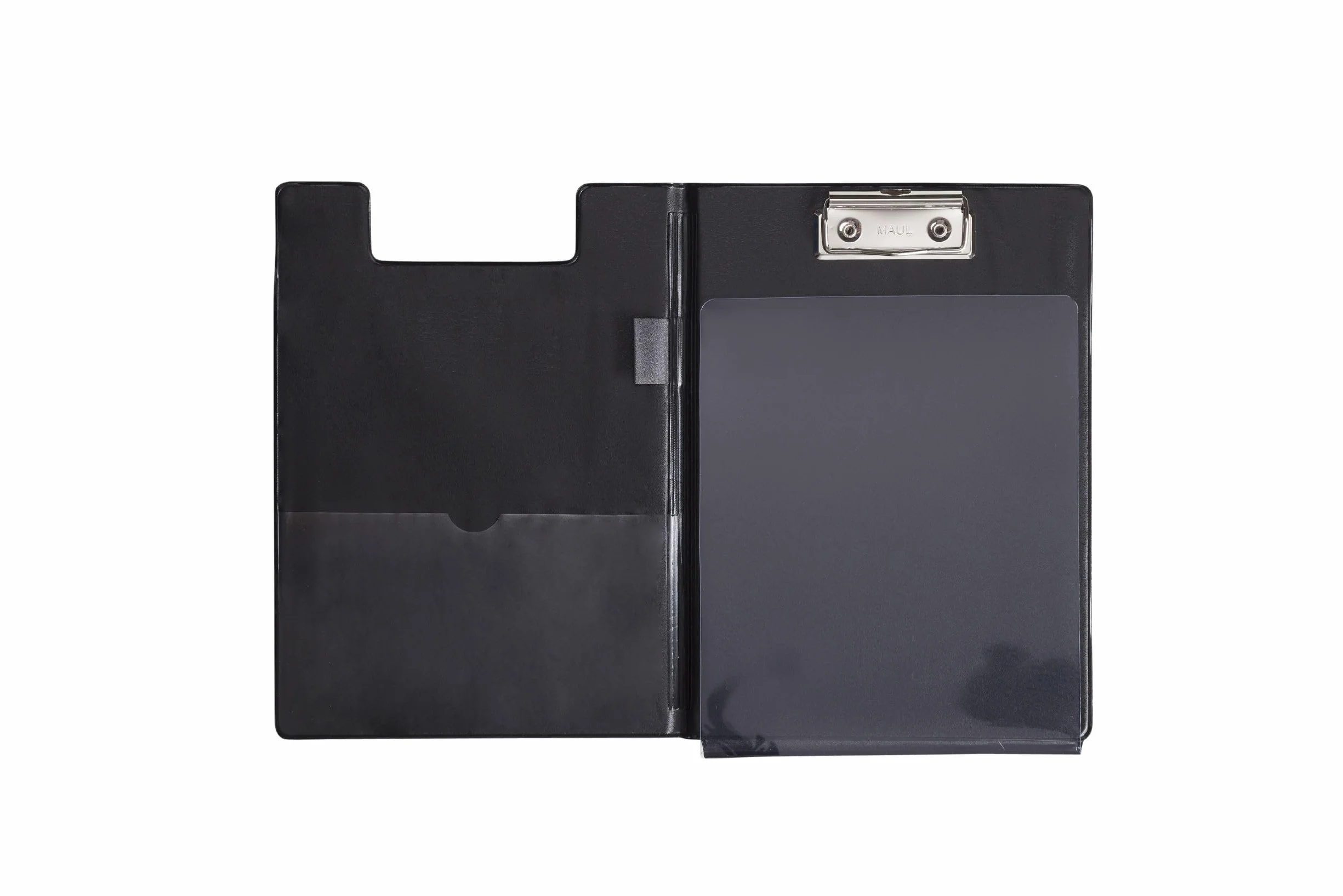 Maul Carpeta portapapeles con cubierta de aluminio y protección anticopia DIN A5 alto negro