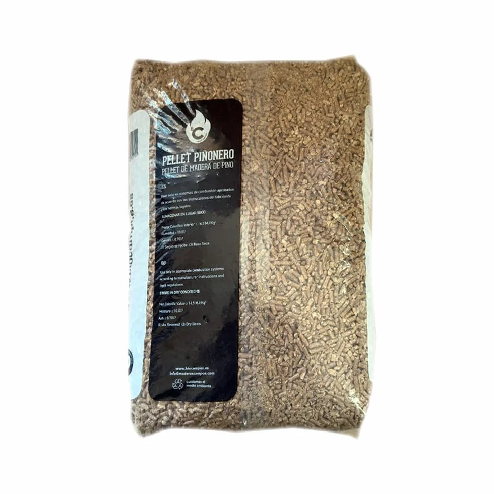 Saco de Pellet 100% Pino para Calderas y Estufas - 15Kg