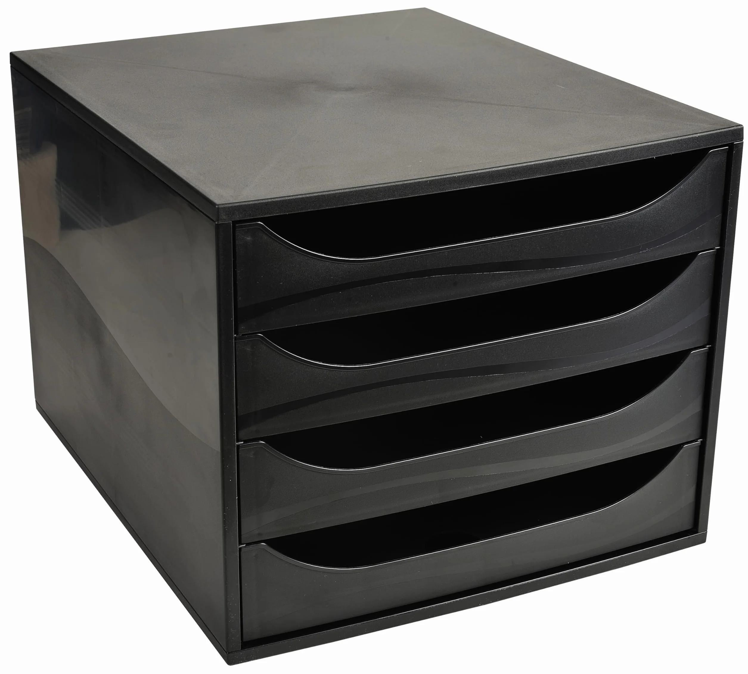 Exacompta EcoBox Juego de cajones 248x284x234 mm 4 cajones A4+ apilable parada de seguridad EcoBlack