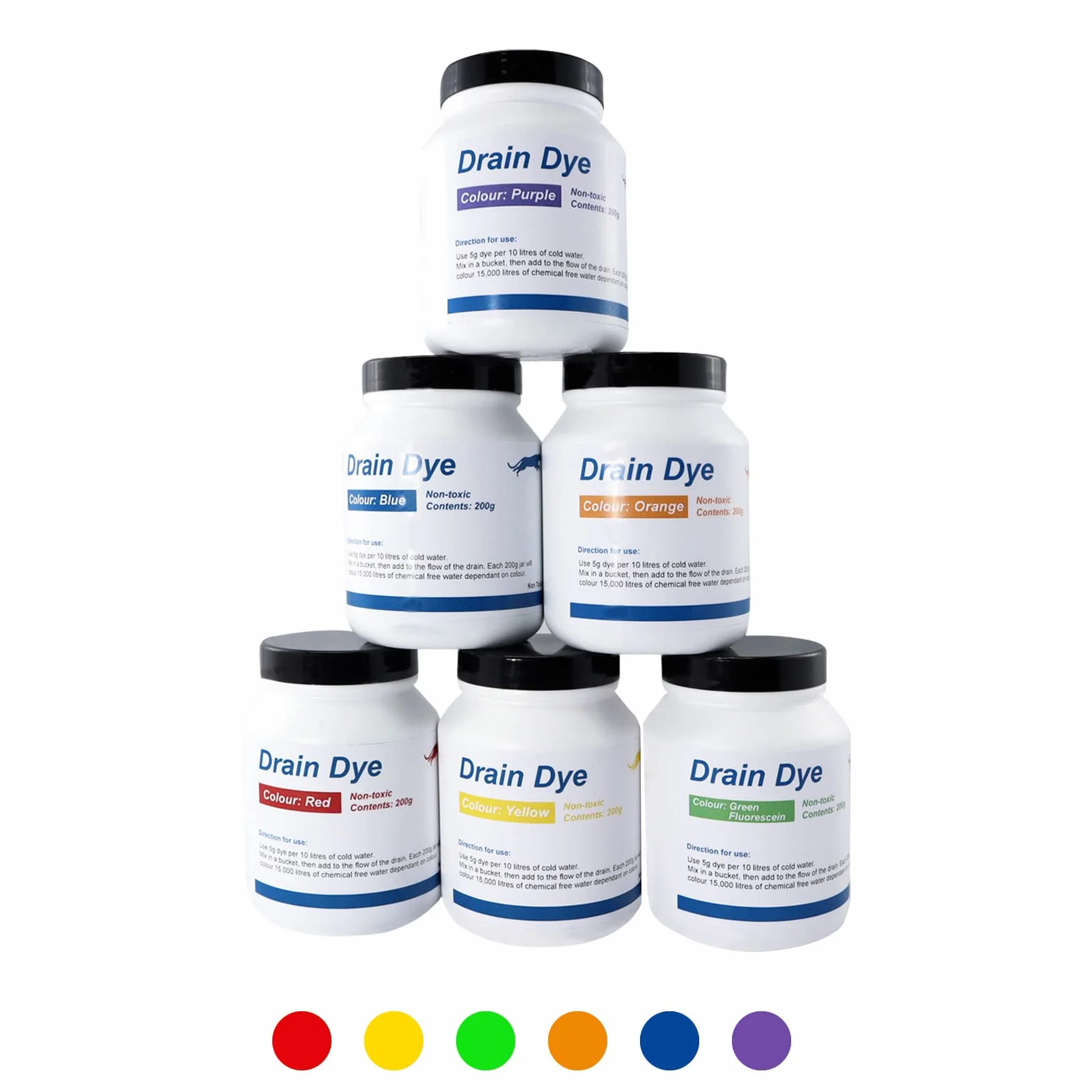 Tinte trazador para detección de fugas 200 gr - Tinte para la detección de fugas piscina - liquido detector fugas (Rojo) Muy eficaz, uso muy sencillo, mezclar y listo