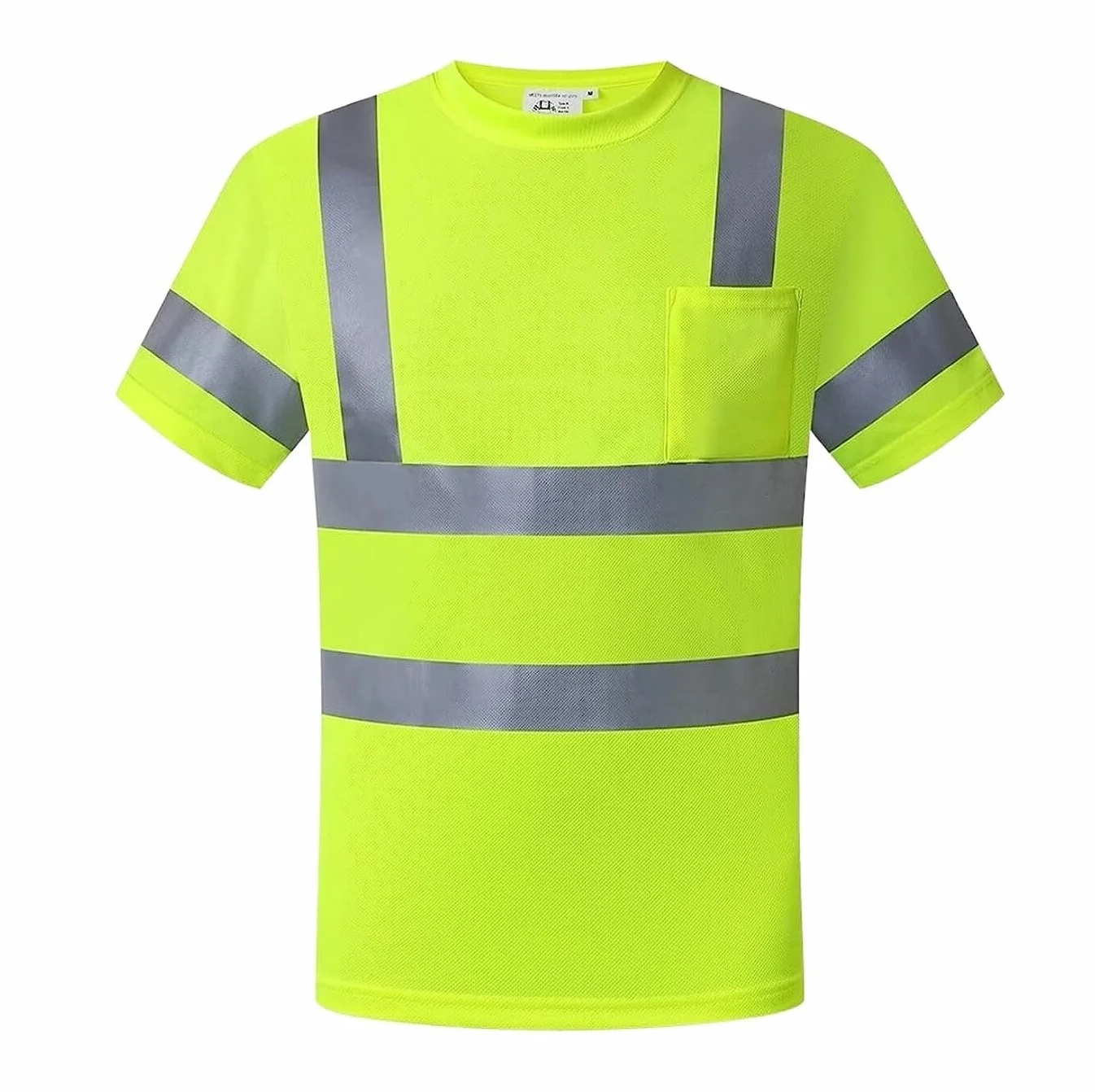 Ropa De Seguridad Chaleco De Seguridad Reflectante Alta Visibilidad Camisas Trabajo Chalecos Rayas Reflectantes para Hombres con Tiras Reflectantes(Large)