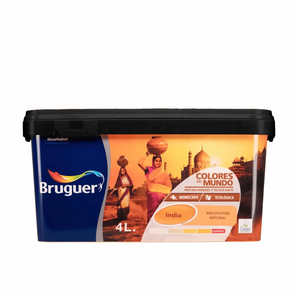 Bruguer Colores del Mundo Pintura para paredes monocapa India Melocotón Natural 4 L