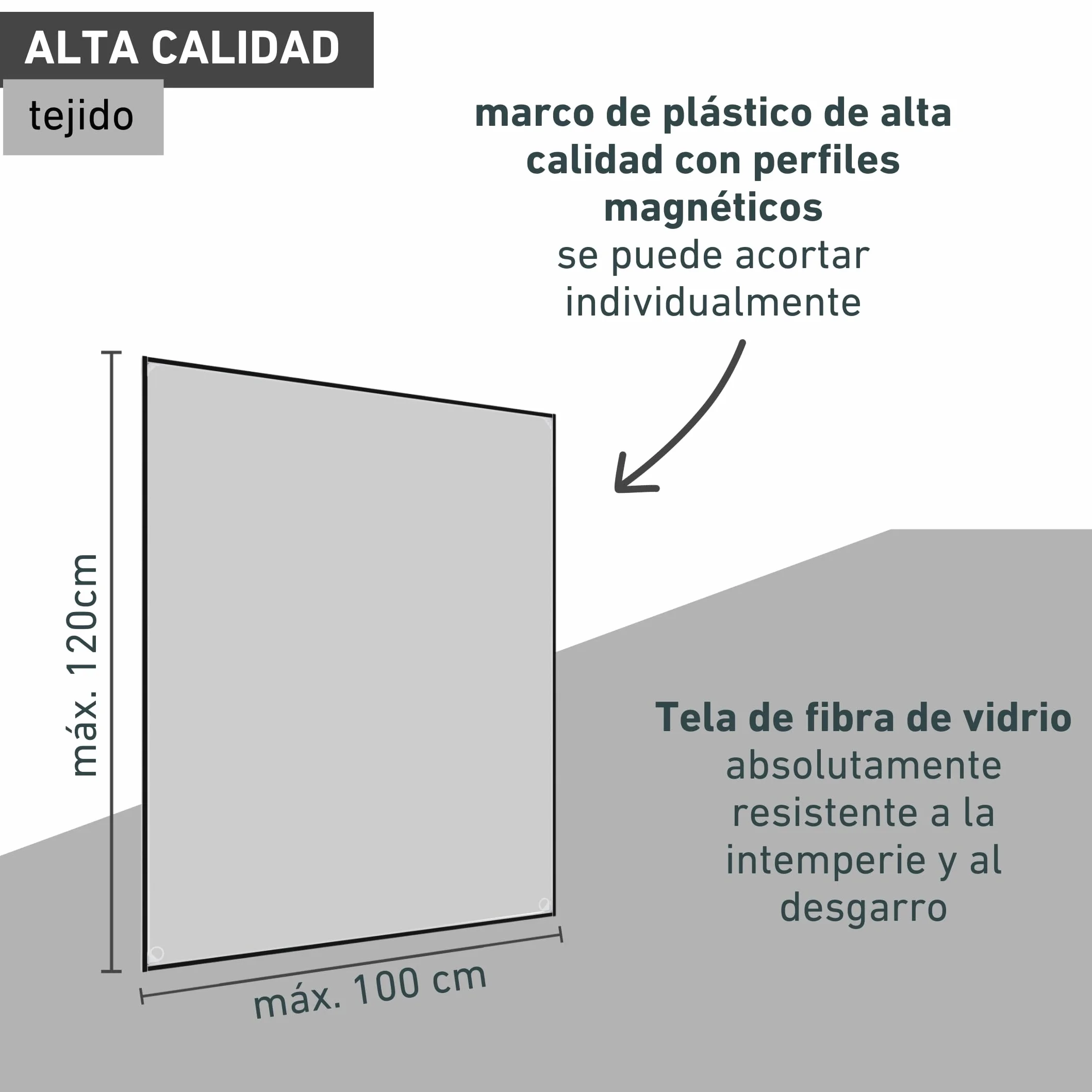 Windhager Ventana magnética de protección contra insectos, marco magnético para mosquitera, mosquitera, montaje sin herramientas, antracita, kit de autoensamblaje 100 x 120 cm, 04301