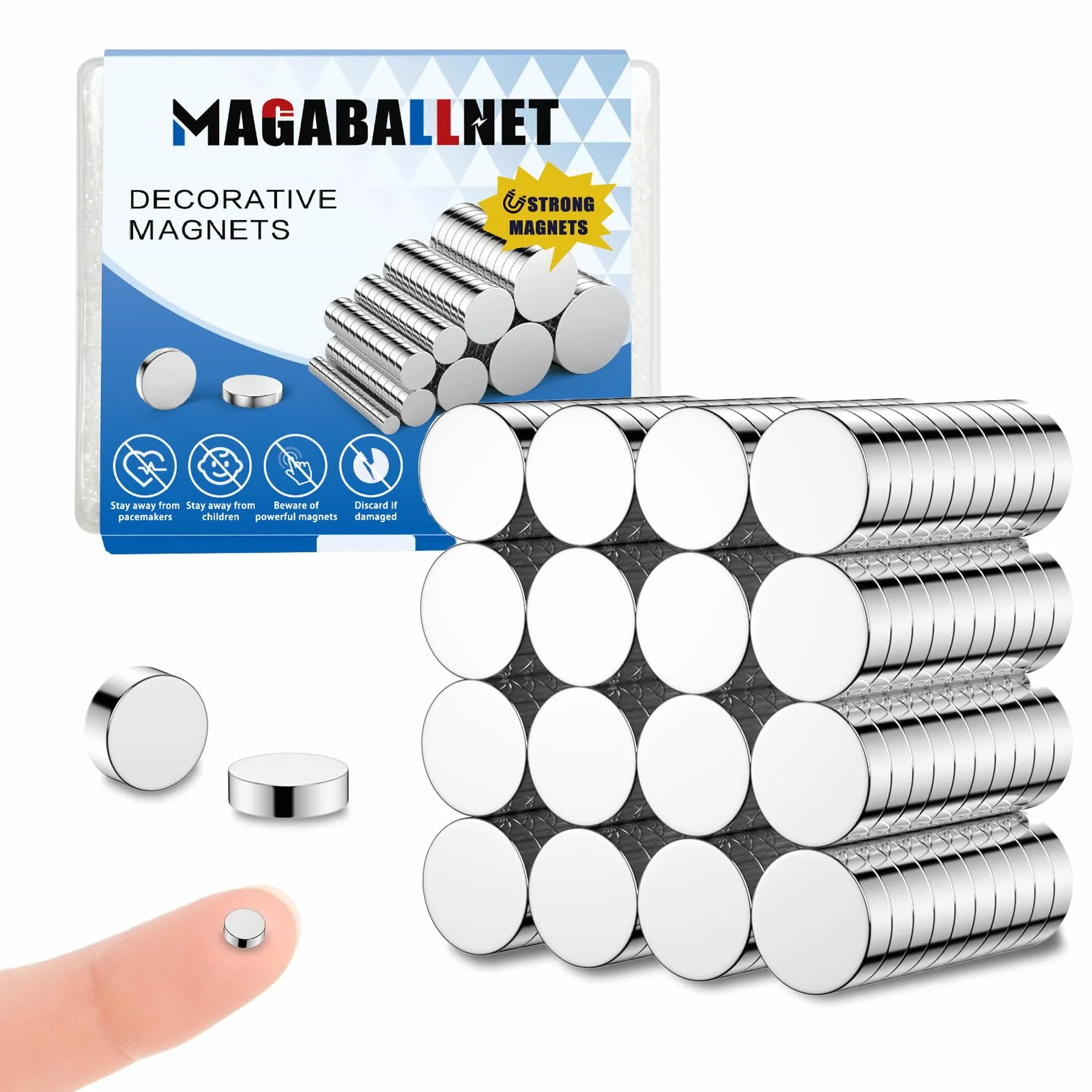 Imanes Fuertes 100 uds 5x2 mm para Frigorífico Pizarra Magnética Manualidades