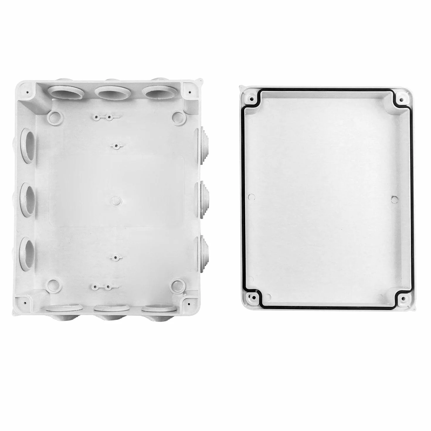 QWORK® Caja de derivación 255 x 200 x 80 mm, para exterior iluminación cable de conexión eléctrica, IP65, plástico ABS, blanco