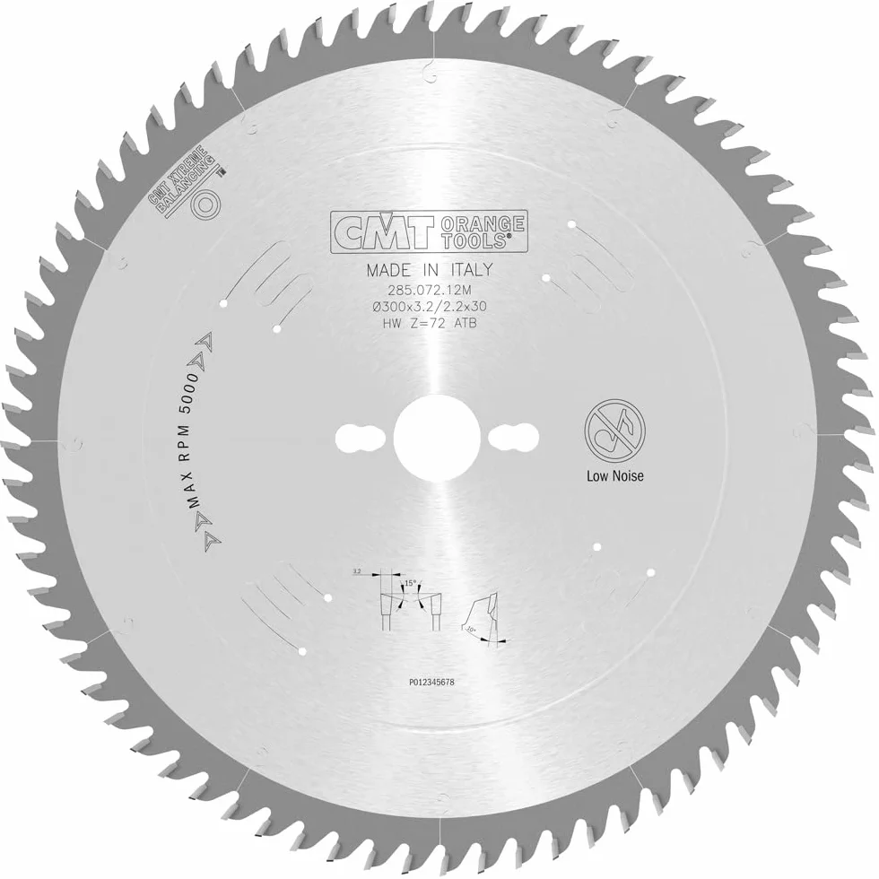 CMT Orange Tools 285.072.12M - Sierra circular 300x3.2x30 z 72 atb 15 grados silenciosa