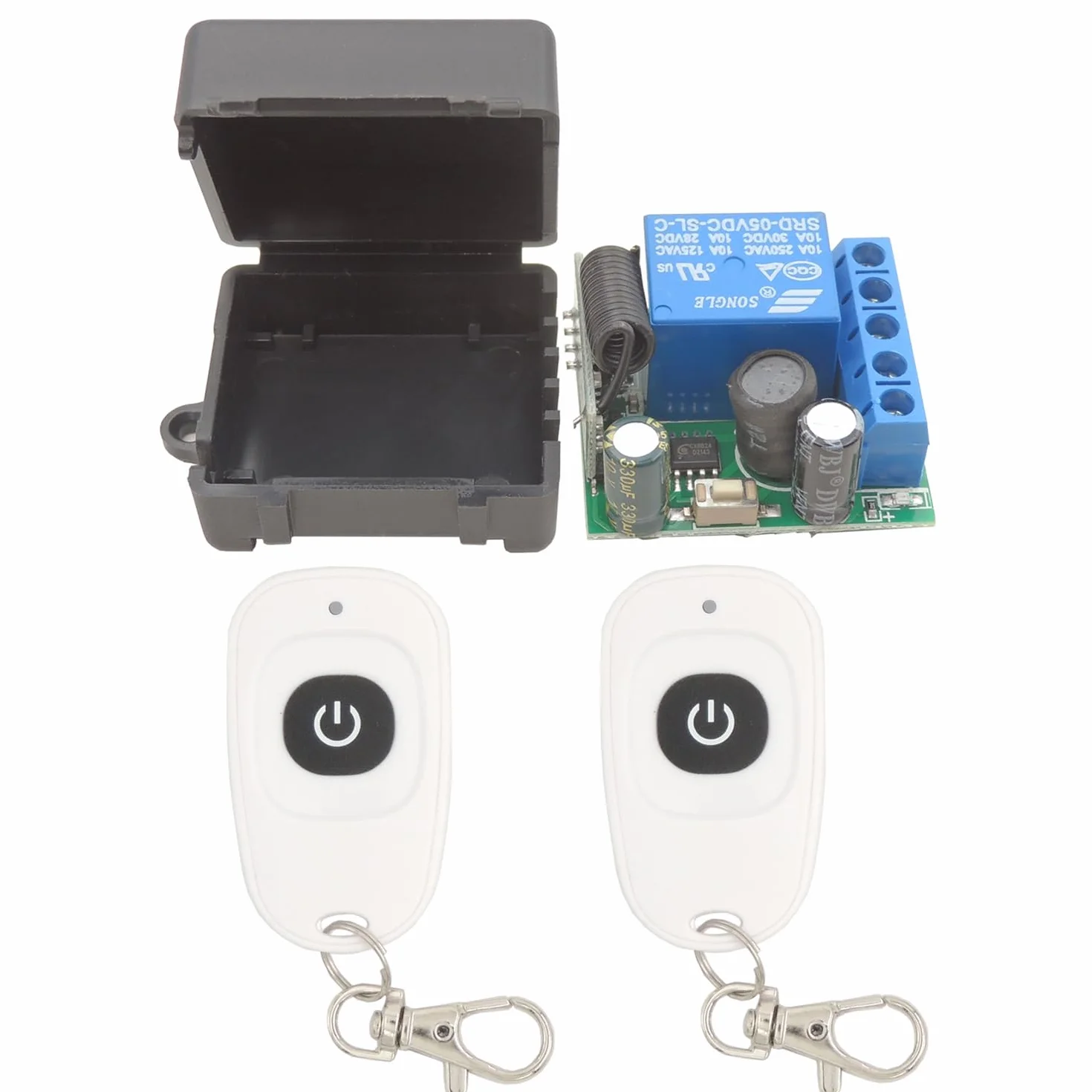 DieseRC 5V - 30V Interruptor Remoto por Radio 1 Canal Receptor de relé de Control de Radio 12V 24V con transmisor Llavero Control de relé de Contacto Libre de potencial