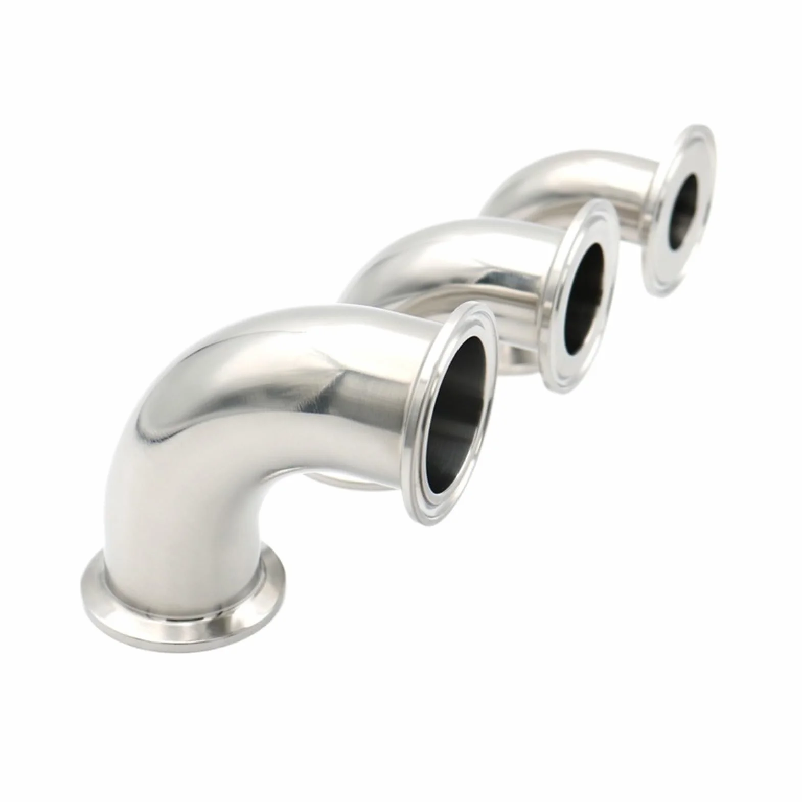 Virola sanitaria de 3/4 "1" 2 "4" 19/25/38/51/102, abrazadera de 50,5mm y 90 grados, codo de conexión de tubería, cerveza casera de acero inoxidable (Size : 89mm x Ferrule 106)