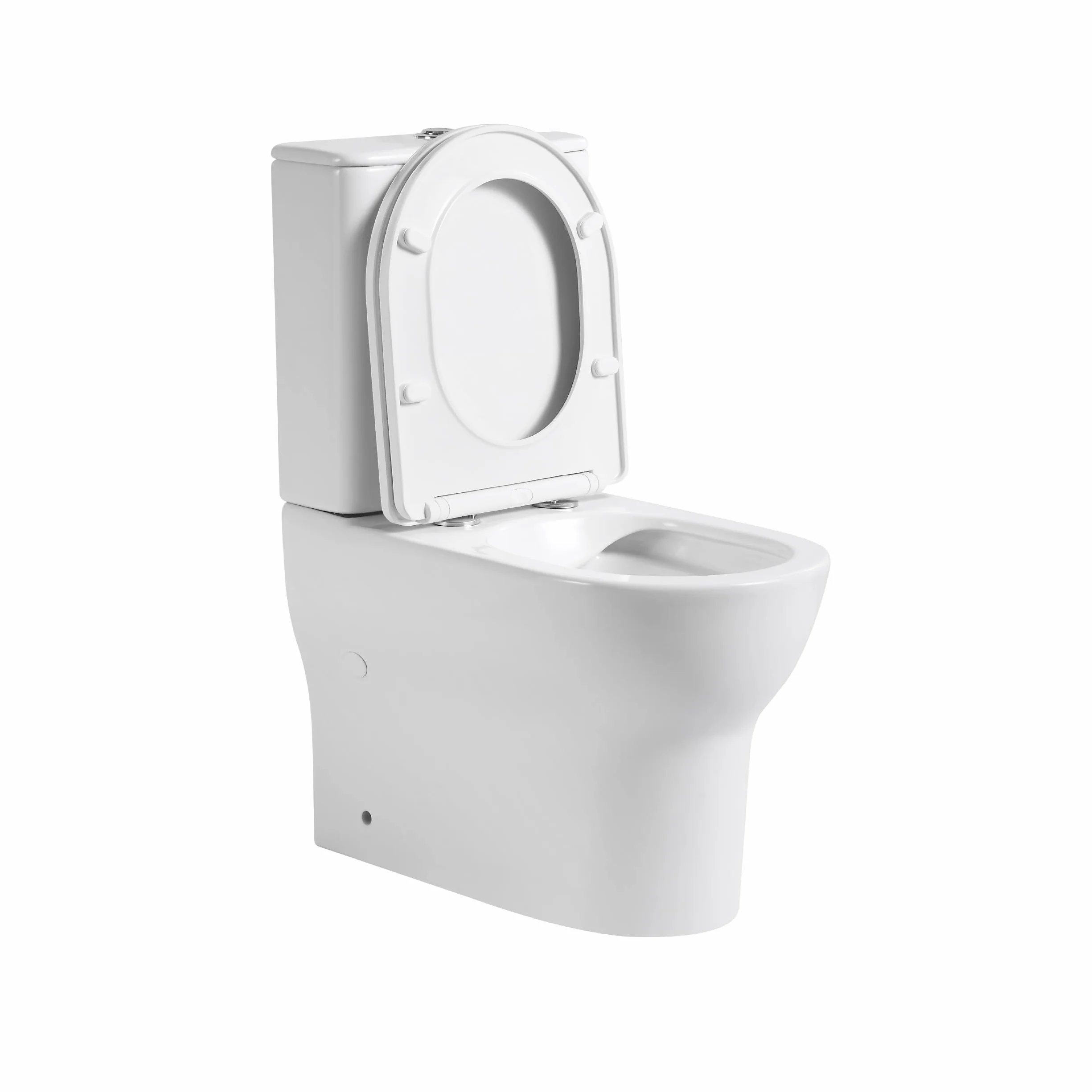 BAIKAL Inodoro de Cerámica T2. WC Compacto a Suelo con Sistema Rimless y cisterna Monobloque con mecanismo de Doble Descarga. Sanitario completo con Salida Dual y Asiento con caída Amortiguada.