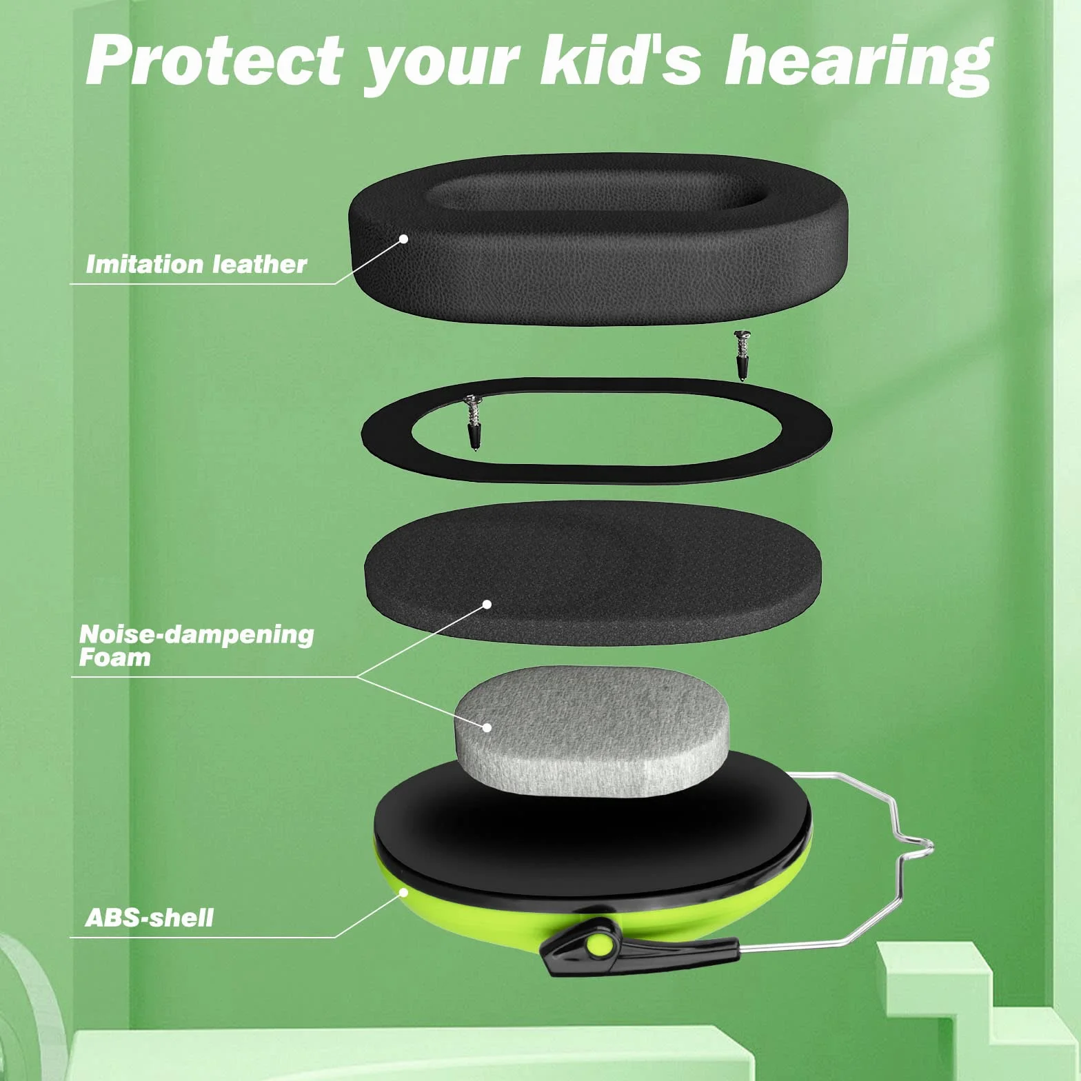Protectores Auditivos SNR 26 dB Orejeras para Niños Banda