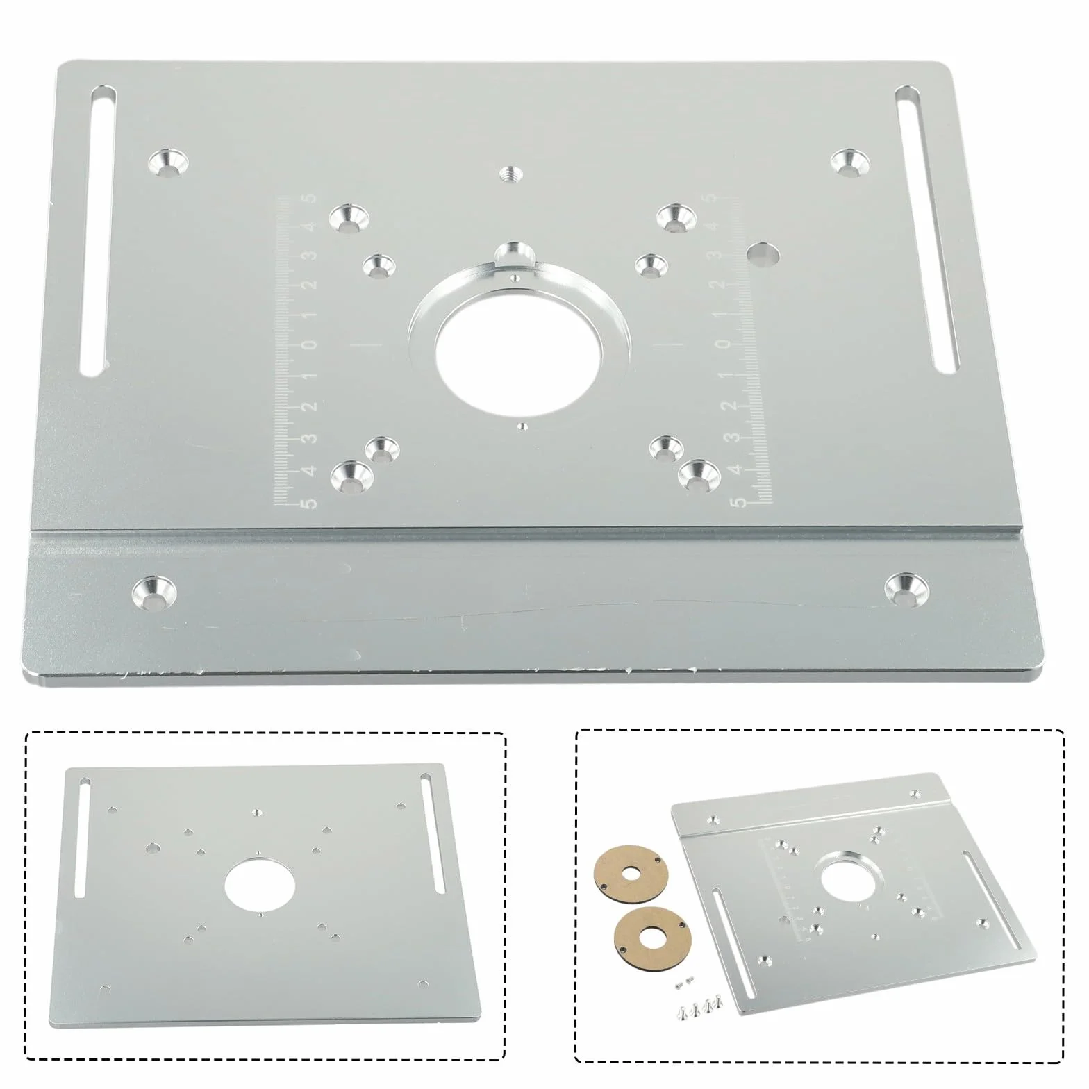 Placa de inserción anodizada de la tabla del router y resistente al desgaste, 85X85mm/60X70mm