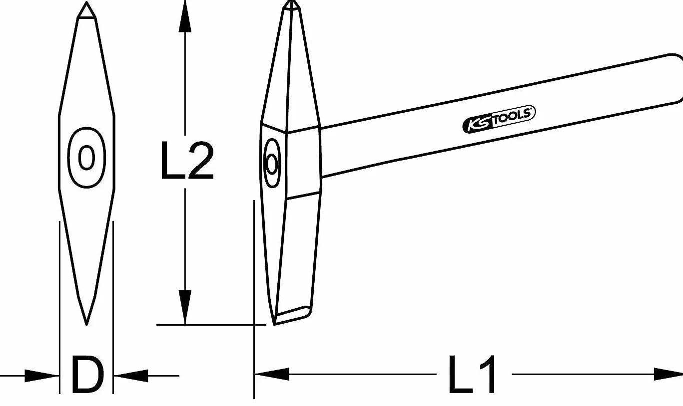 KS Tools 964.2021 Martillo de soldador STAINLESS STEEL, 300 g