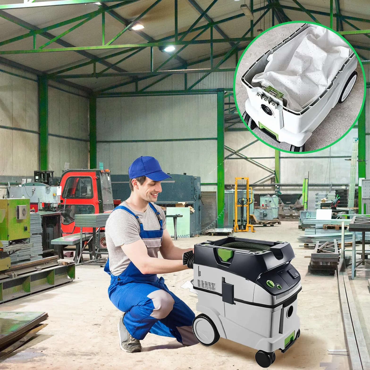 Paquete de 10 bolsas de filtro 496186 para Festool CT 36/CTM 36E/CTL 36E Cleantec Series | Bolsa de polvo para aspiradora Festool SC FIS-CT 36/5, bolsas desechables y de gran capacidad para extractor de polvo Festool