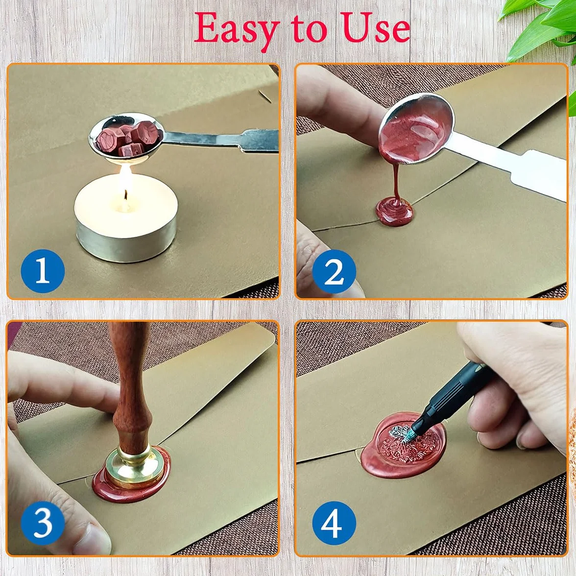 Zifospy 370 PCS Perlas de Cera para Sellar Cartas, Tarjetas de Felicitación, Vino, Manualidades, Invitaciones de Bodas y Fiestas (Brown)