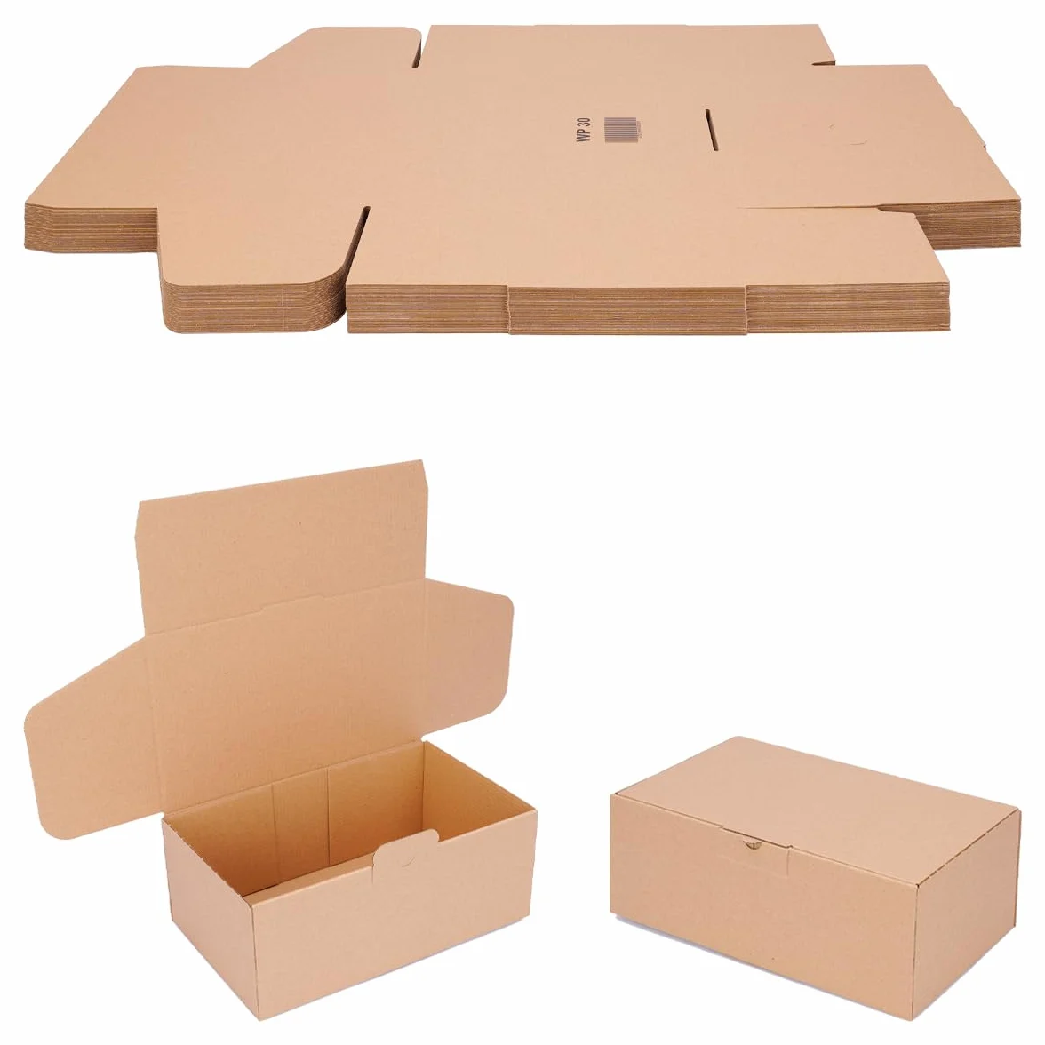 verpacking Cajas plegables 250 x 150 x 100 mm marrón (dimensiones exteriores 258 x 158 x 105 mm) WP 30 caja de envío caja DHL Hermes DPD GLS embalaje (50 unidades)