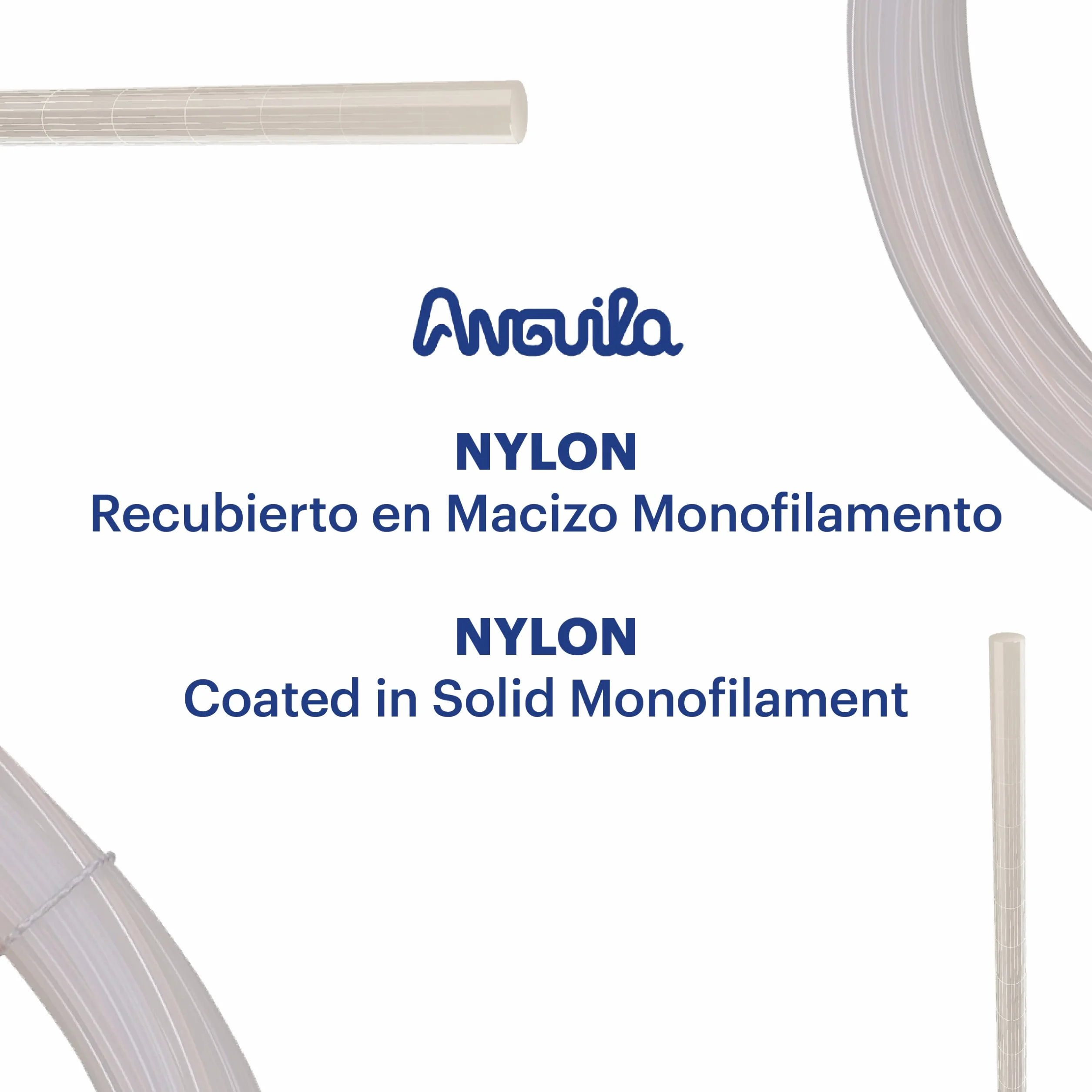 Anguila | Guía Pasacables | Terminales Fijos | Monofilamento | Nylon | Color Blanco | Diámetro 3mm| 5 Metros