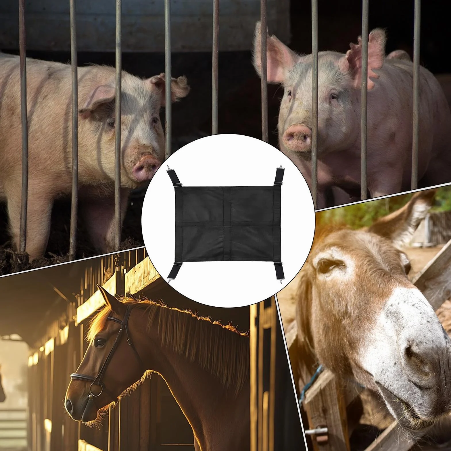 Correas Transpirables para Caballos Puertas de Cuadras Ajustable Exteriores Instalaciones Hípicas
