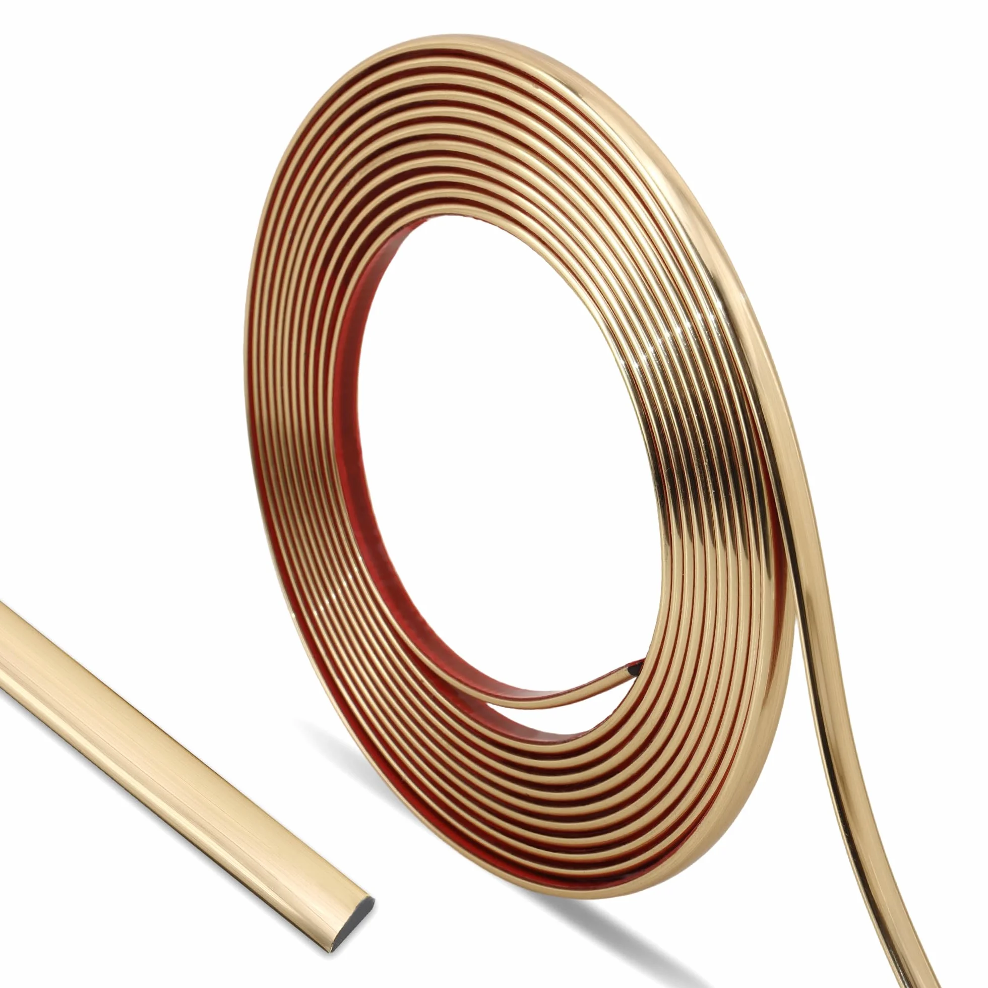 Trimold Moldura autoadhesiva oro cepillado 5 m flexible para bordes espejo pared techo suelo armario azulejo