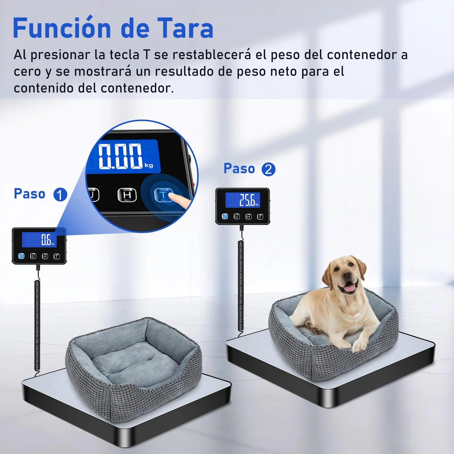 Báscula para Paquetes 440lb, Bascula Digital Alta Precisión 10g con Retención/Tara/LCD, Balanza Postal USB