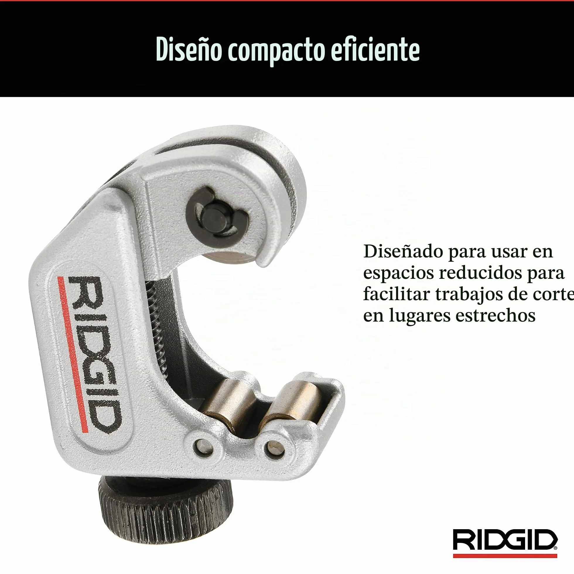 RIDGID 32985 Modelo 104 Cortador de tuberías para espacios estrechos, cortador de tubos de 4,8 mm a 23,8 mm