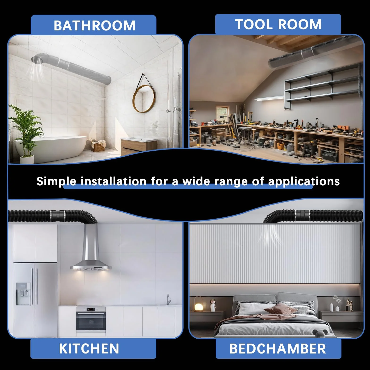 100mm Extractor de Aire con Controlador Ajustable, Motor de CC, Línea Ventilador Extractor de Conducto para Baño, tienda de cultivo, Garage, Cucina,Invernadero, Sótano.