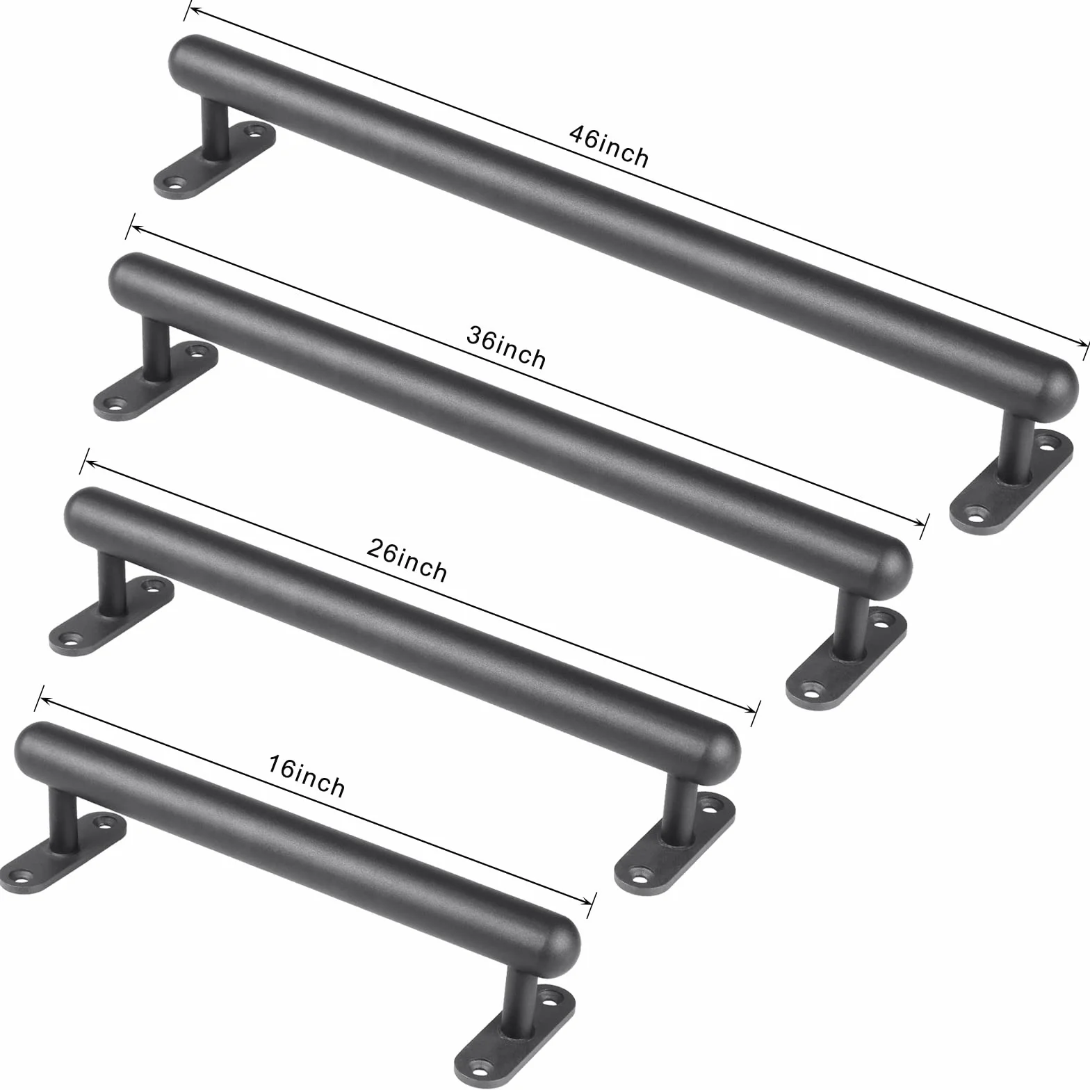 Dolibest Pasamanos de metal de montaje en pared de 36 pulgadas, pasamanos de escalera, mango de seguridad antideslizante, barra de agarre de escalera sin barreras para ancianos, uso en interiores y