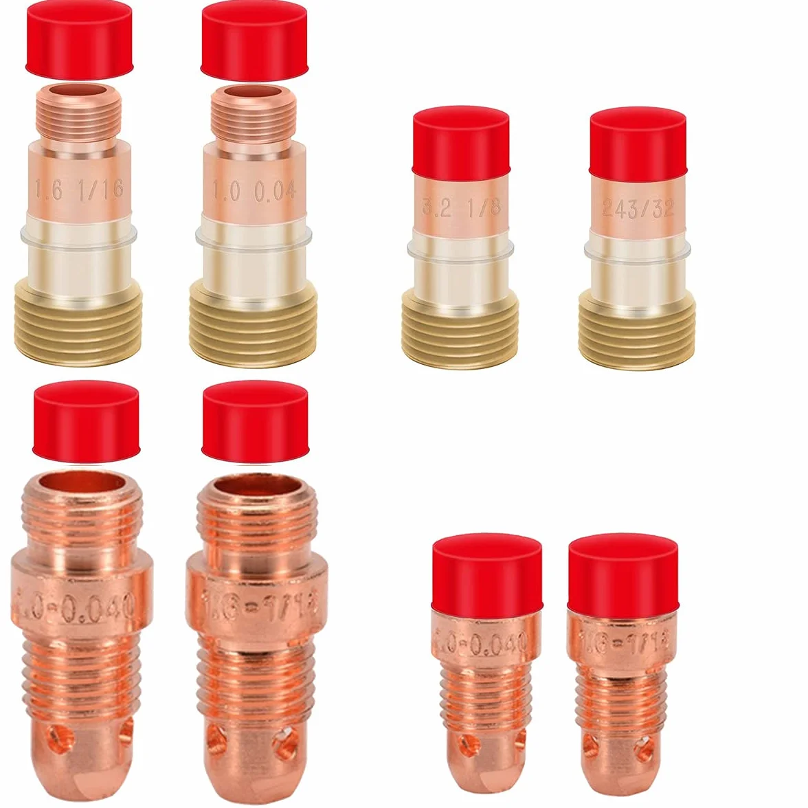 61 uds antorcha de Soldadura para TIG Lente de Gas rechoncho # 12 Kit de Copa de Vidrio para WP-17/18/26