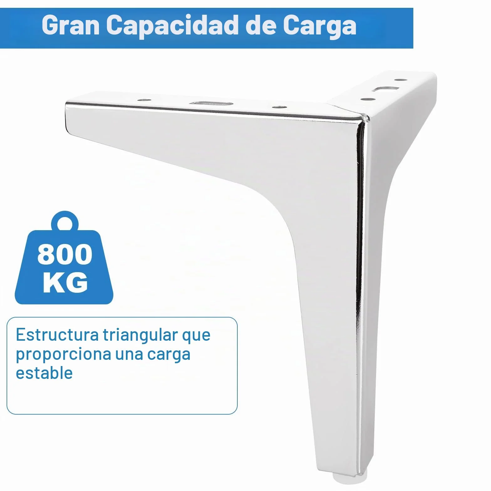 MIVIDE 8 Triangulares de Metal para Muebles, Patas para Muebles Plateado 15 cm, Patas de Metal Modernas para sofá, Mesa, Capacidad de Carga de hasta 800 kg