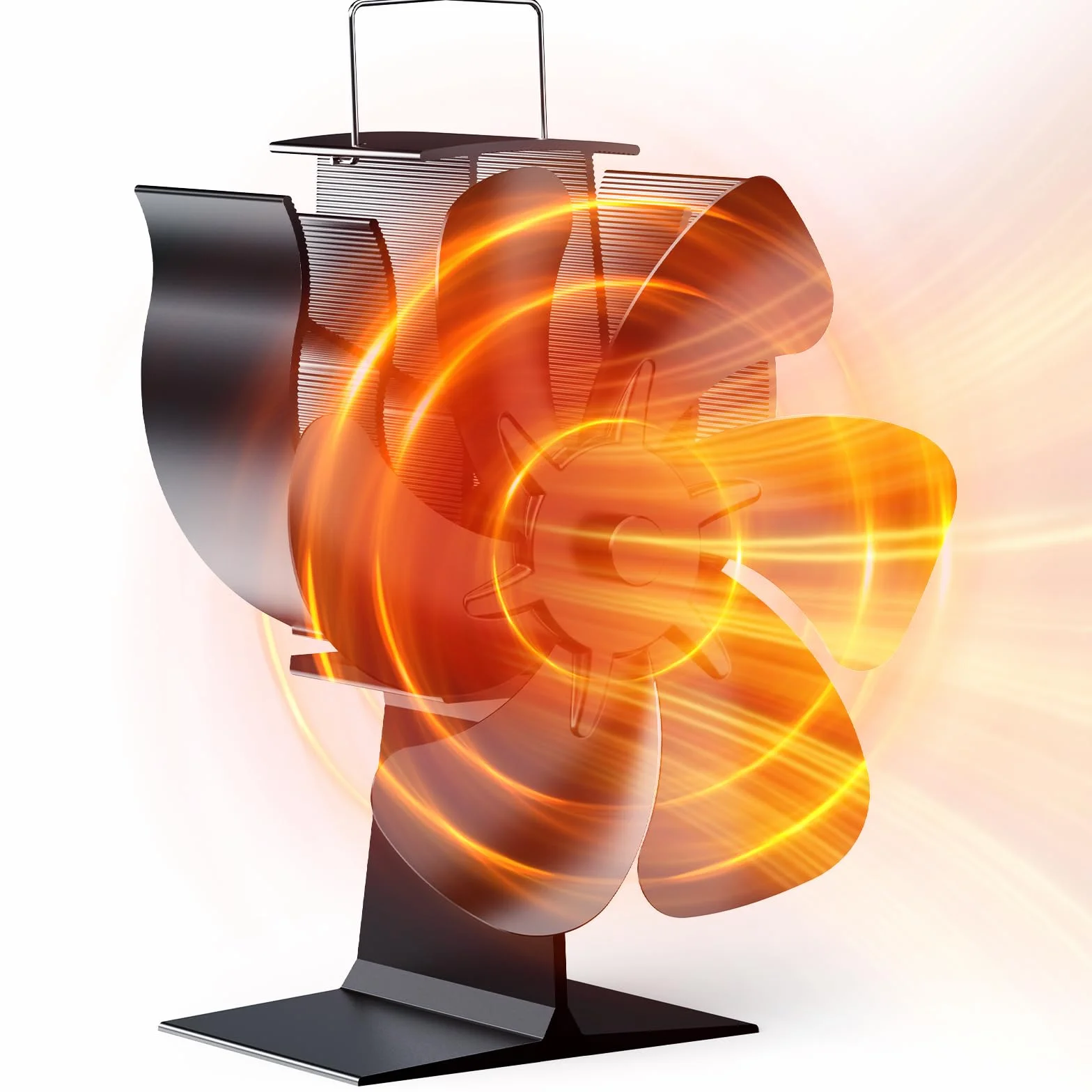 6 PáGinas Ventilador de Chimenea,Ventilador no Eléctrico para Chimenea, ventilador de estufa de lena silencioso, para Estufas de Leña de Leña/Leña/Chimenea/Estufa
